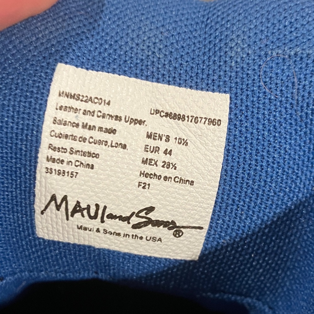 Maui and Sons Men's Sneakers in Gray and Blue - Picture 2 of 2